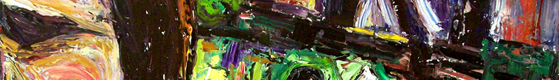 section of section of painting - smoking_girl_holding_baby_boy by Allen Forrest